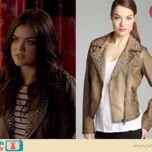 ASO Aria Montgomery Sam Edelman Chocolate Studded Jacket XS